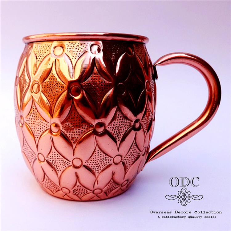 Pure Barrel 100% Copper Hammered Shiny Mug 